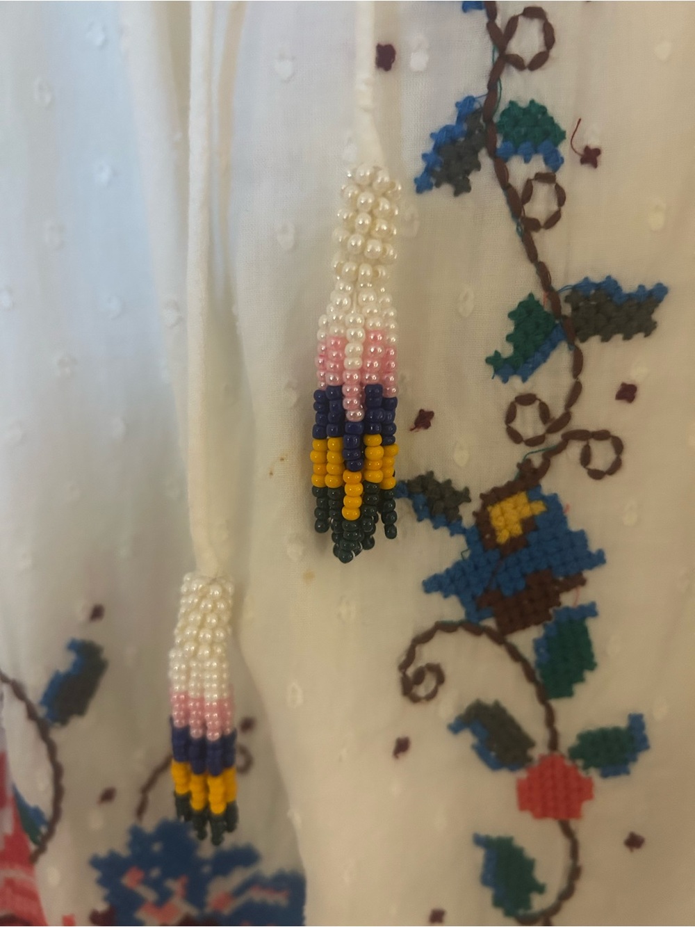 FARM Rio White Macaw Maxi Dress with Multicolor Floral & Pineapple Embroidery - Picture 16 of 16